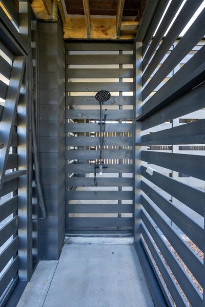 Exterior details and patio area of a home in , Charleston (Image 60).