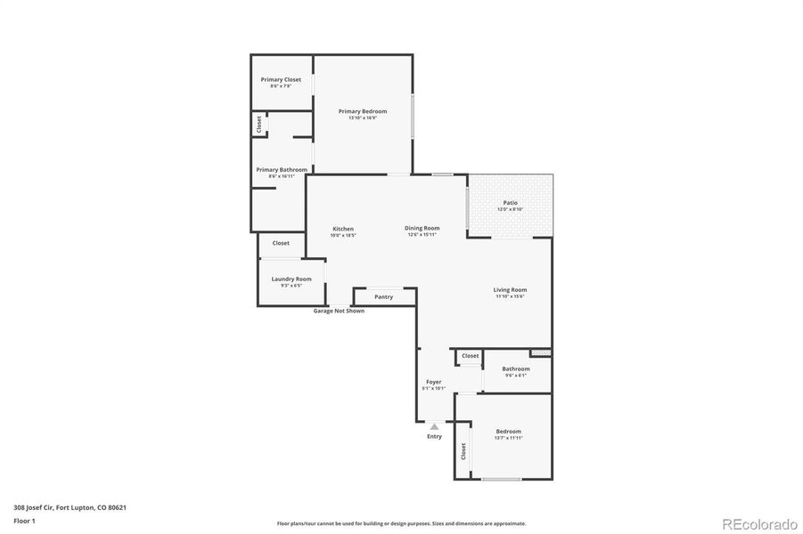 2D floor plan layout of this home in The Courtyards at Lupton Village, Fort Lupton, CO (Image 4).