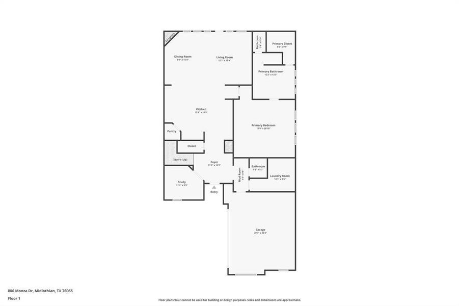 2D floor plan layout of this home in , Midlothian, TX (Image 6). 2D floor plan layout of this home in , Midlothian, TX (Image 6).
