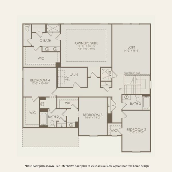2D floor plan layout for the Frazier by Pulte Homes in Fishers Wood, Columbia, SC (Image 3).