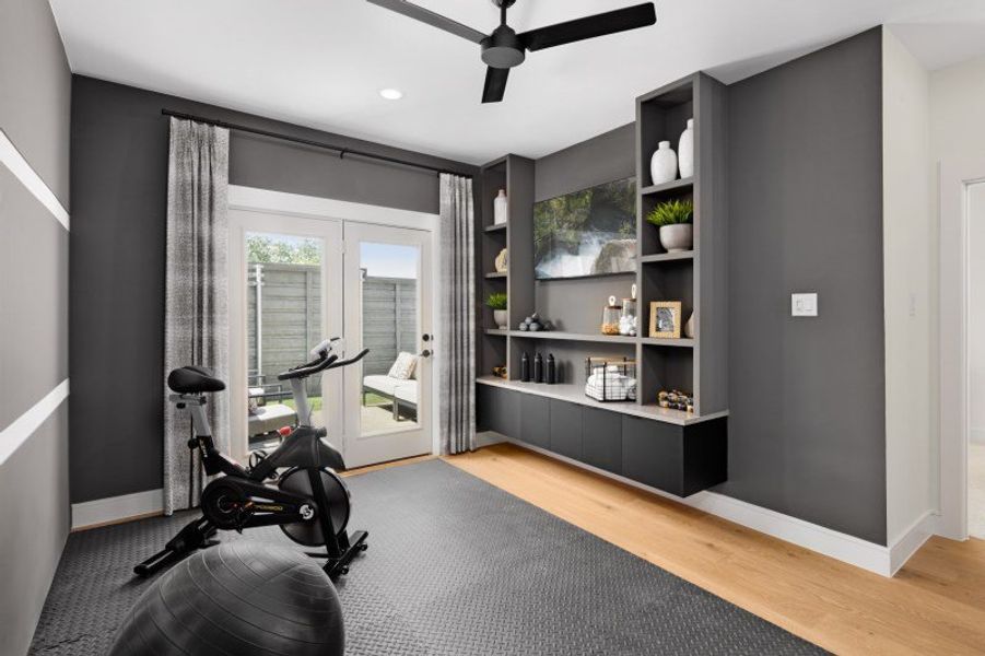 Furnished interior view inside a new home in Linkside Las Colinas, Irving (Image 16).