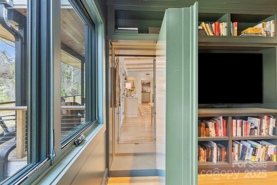 Special Secret Passage from Dining Room to Den Through the Bookshelf