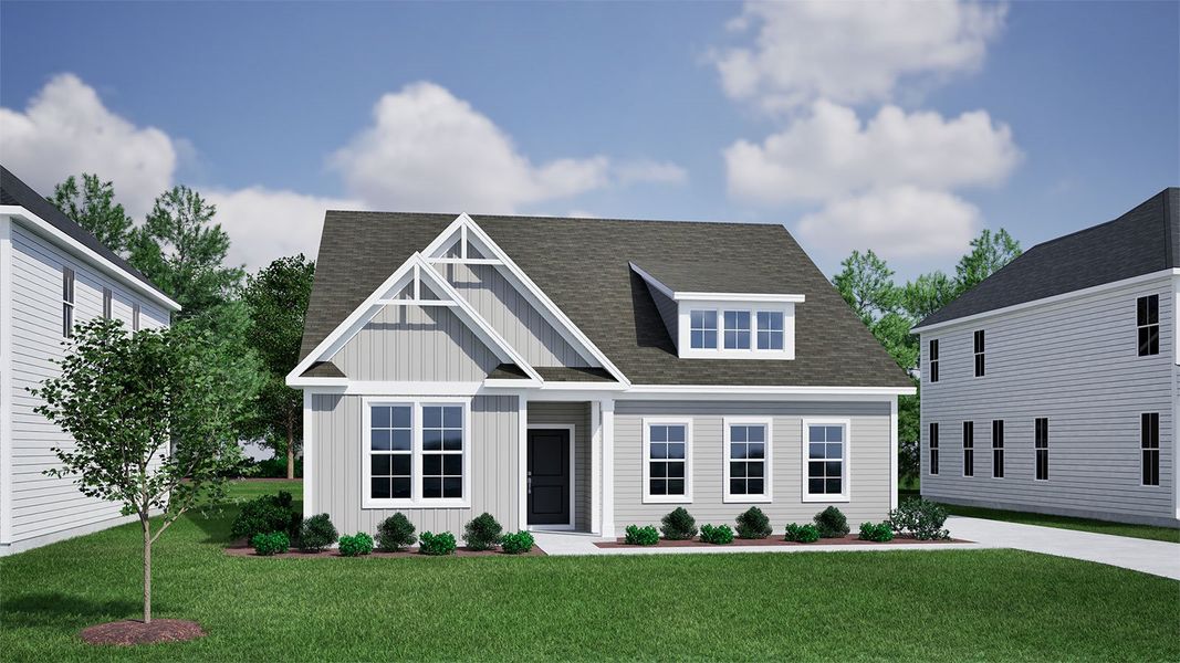 Representative exterior photo of a completed home built from the Davis - Vanguard Collection by Mungo Homes in Ovation at Sweetbrier, Durham, NC (Image 3).