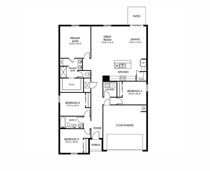 2D floor plan layout of this home in Meritage Homes at Terra Lago - Classic Series, Indiantown, FL (Image 2). 2D floor plan layout of this home in Meritage Homes at Terra Lago - Classic Series, Indiantown, FL (Image 2).