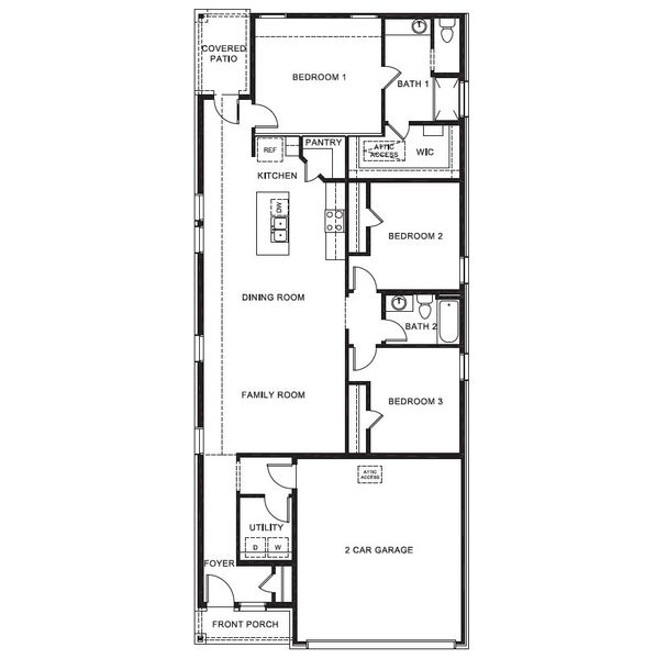 2D floor plan layout for the Diana by D.R. Horton in Monarch at the Meadows, Denton, TX (Image 5). 2D floor plan layout for the Diana by D.R. Horton in Monarch at the Meadows, Denton, TX (Image 5).