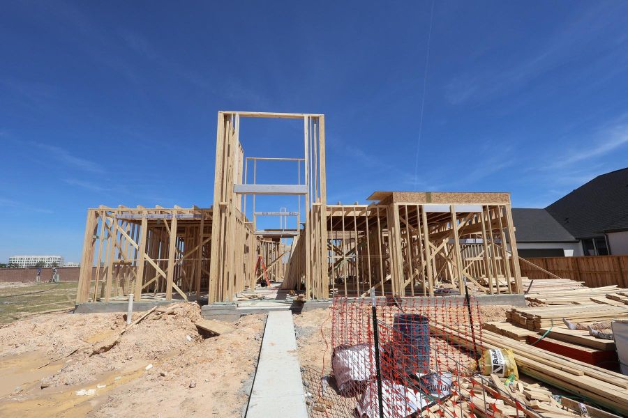 In-progress construction of a new home in Dunham Pointe, Cypress, TX (Image 24).