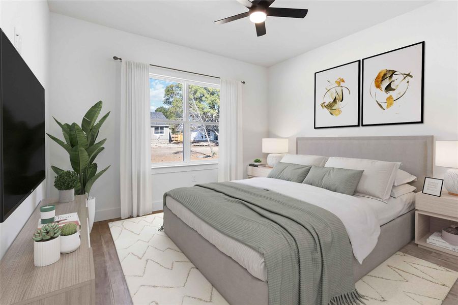 Secondary bedroom with added virtual staging. Bedroom #2 Secondary bedroom with added virtual staging. Bedroom #2