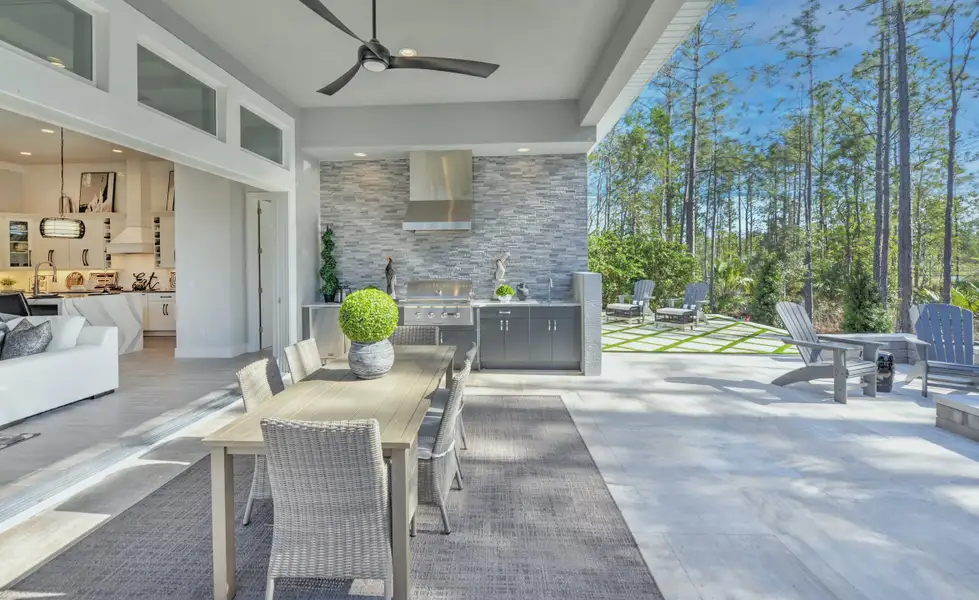 Exterior details and patio area of a home in Woodhaven, Port Orange (Image 22).