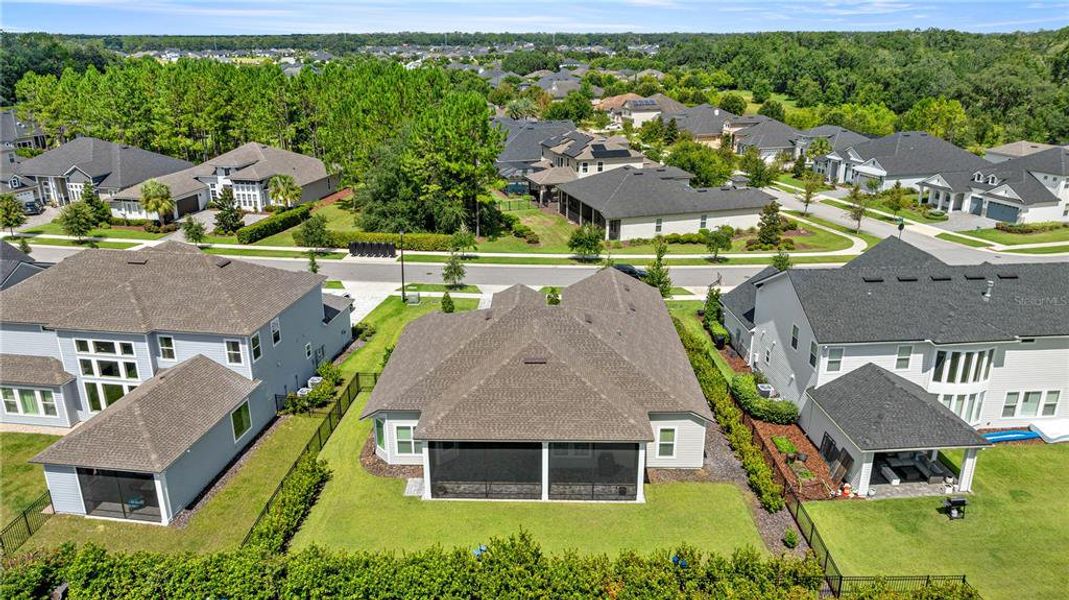 Overview of the back of the home