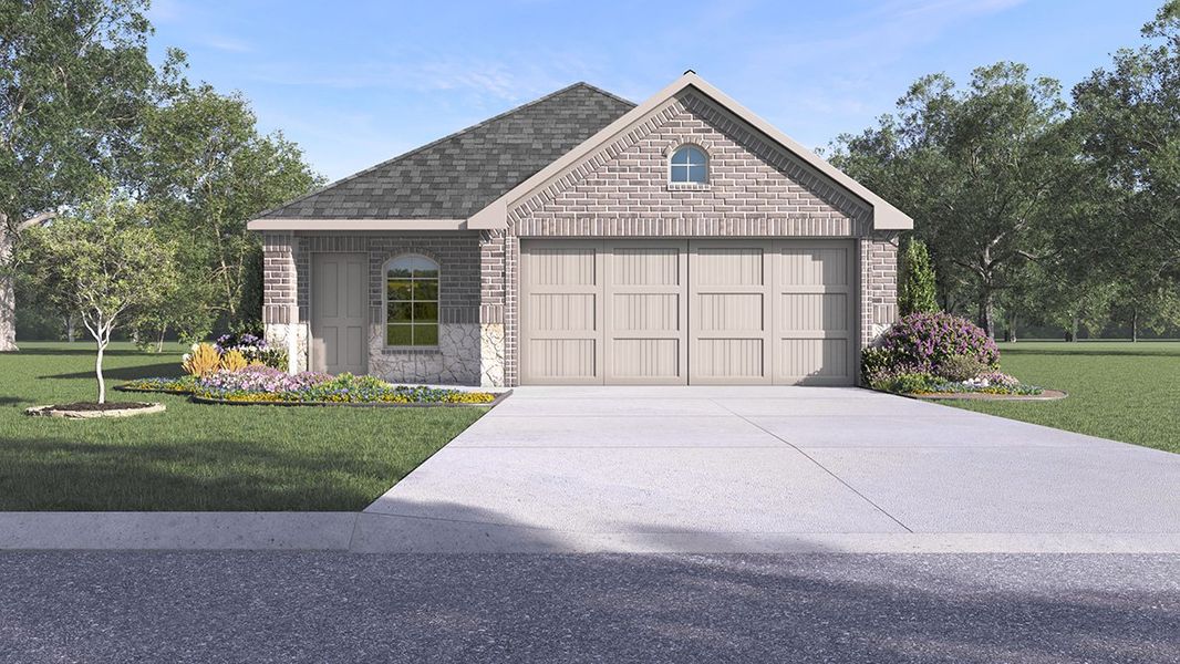 Representative exterior photo of a completed home built from the Diana by D.R. Horton in The Reserve at Spiritas Ranch, Little Elm, TX (Image 2).