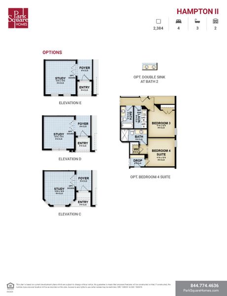 2D floor plan layout for the Hampton II by Park Square Residential in The Sanctuary at Seaire, Parrish, FL (Image 6). 2D floor plan layout for the Hampton II by Park Square Residential in The Sanctuary at Seaire, Parrish, FL (Image 6).