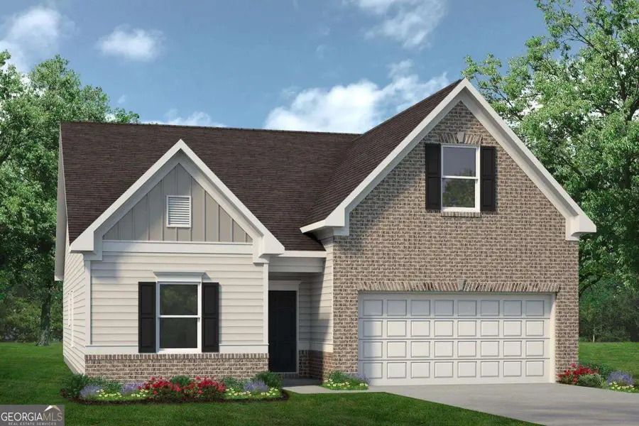 Front exterior of a new home in Avalon, Byron, GA, highlighting curb appeal (Image 1). Front exterior of a new home in Avalon, Byron, GA, highlighting curb appeal (Image 1).