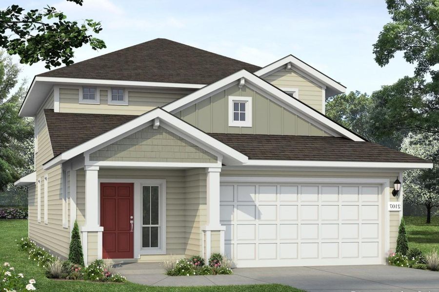 Front exterior of a home in the Heritage Mill community, located in Hutto, TX (Image 11).