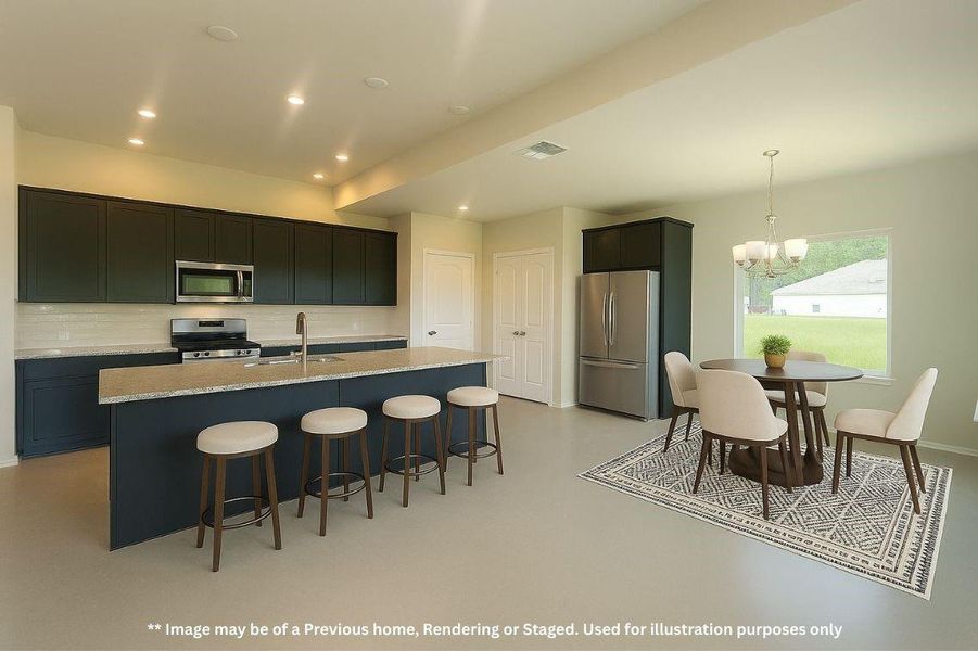 Open Concept kitchen & Dining with a Large picture window to allow the natural lighting in Open Concept kitchen & Dining with a Large picture window to allow the natural lighting in