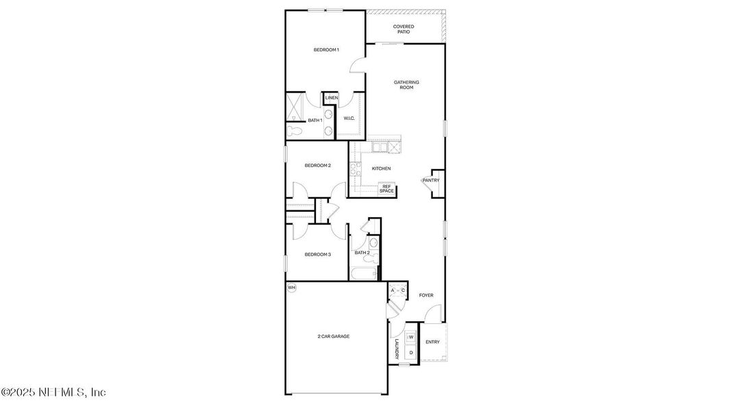 2D floor plan layout of this home in Grand Reserve, Bunnell, FL (Image 4).
