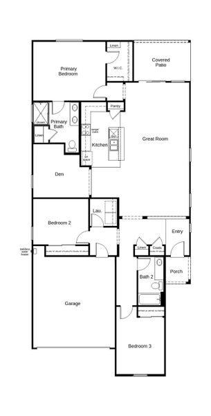 2D floor plan layout of this home in Colina de Anza Traditions, Tucson, AZ (Image 3). 2D floor plan layout of this home in Colina de Anza Traditions, Tucson, AZ (Image 3).