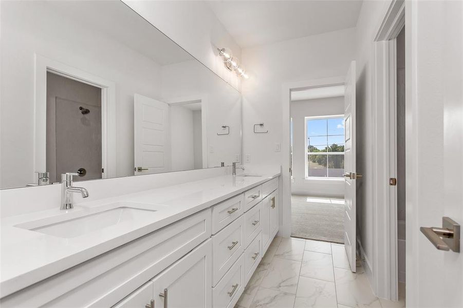 Bathroom featuring vanity