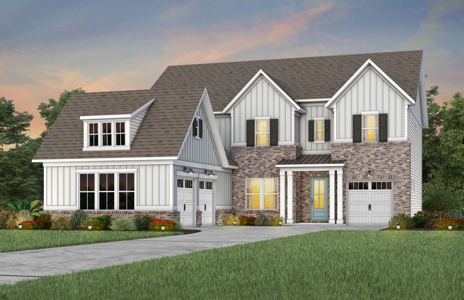 Representative exterior photo of a completed home built from the Gatefield by Pulte Homes in The Retreat at Carolina Ridge, Harrisburg, NC (Image 7).