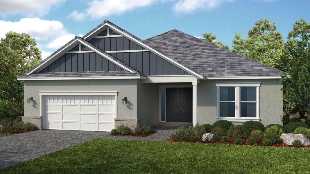 Representative exterior photo of a completed home built from the Pallazio by Taylor Morrison in Center Lake Ranch Community Group Page, St. Cloud, FL (Image 20).