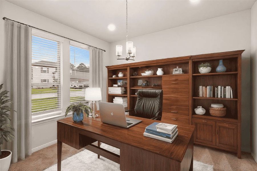 Representative furnished interior of a home built from the Christina 2516 SB by Saratoga Homes in Crosby Farms, Crosby (Image 4).