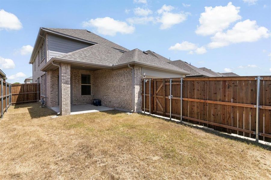 Exterior details and patio area of a home in Riverset, Garland (Image 3). Exterior details and patio area of a home in Riverset, Garland (Image 3).
