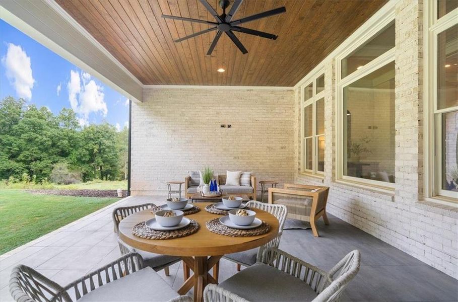 Exterior details and patio area of a home in , Canton (Image 37).