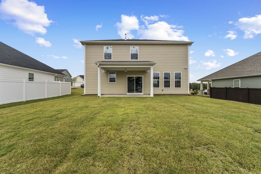 Exterior details and patio area of a home in Cottages at Lake Emory, Inman (Image 2). Exterior details and patio area of a home in Cottages at Lake Emory, Inman (Image 2).