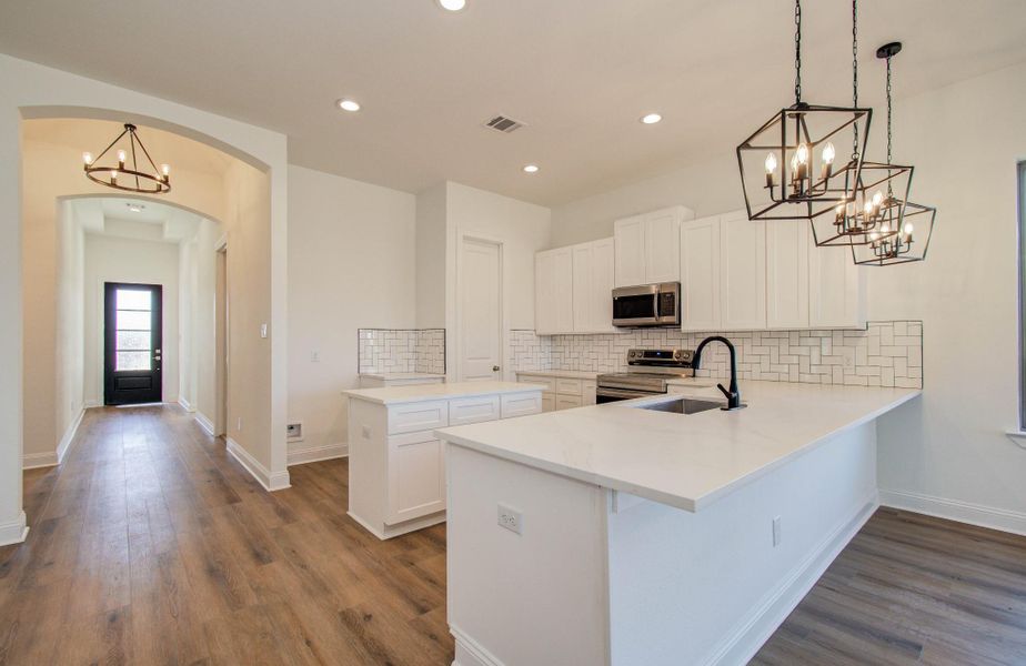 Kitchen with quartz countertops