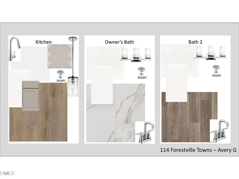 Sample of building materials used in homes in Forestville Yard Townhomes, Knightdale (Image 5).