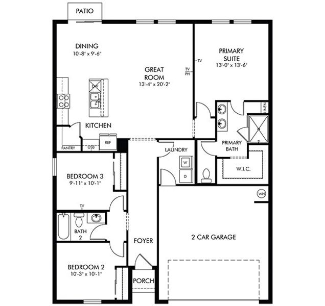 2D floor plan layout of this home in The Reserve at Hammock Oaks - Signature Series, Lady Lake, FL (Image 4).