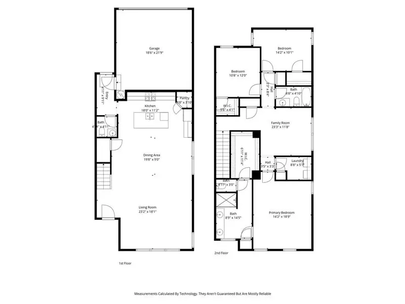 First and second level floor plan.