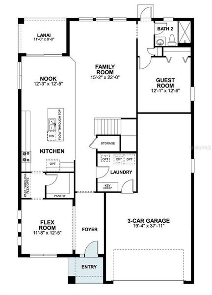 2D floor plan layout of this home in Center Lake on the Park, St. Cloud, FL (Image 2). 2D floor plan layout of this home in Center Lake on the Park, St. Cloud, FL (Image 2).