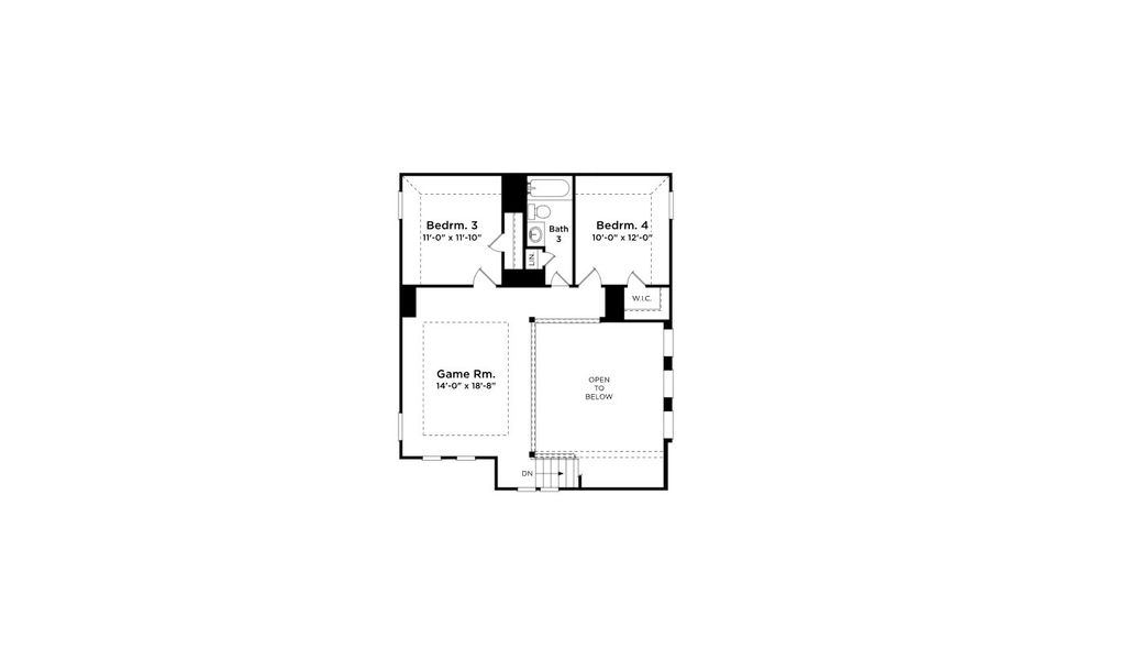2D floor plan layout for the Matagorda by First America Homes in Cielo, Cut and Shoot, TX (Image 4).