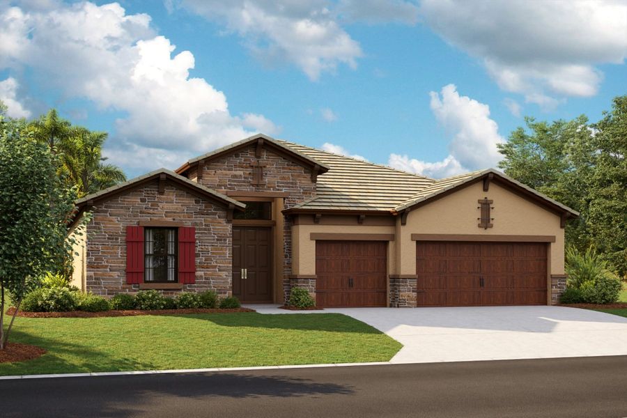 Representative exterior photo of a completed home built from the Bayshore I by Homes by WestBay in Pasadena Ridge, Pasadena Hills, FL (Image 4).