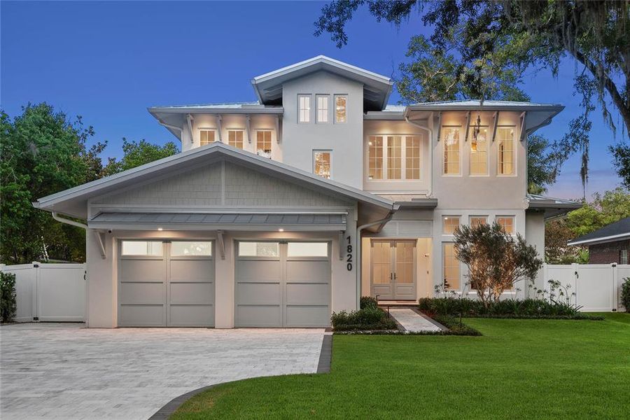 Front exterior of a new home in , Winter Park, FL, highlighting curb appeal (Image 26). Front exterior of a new home in , Winter Park, FL, highlighting curb appeal (Image 26).