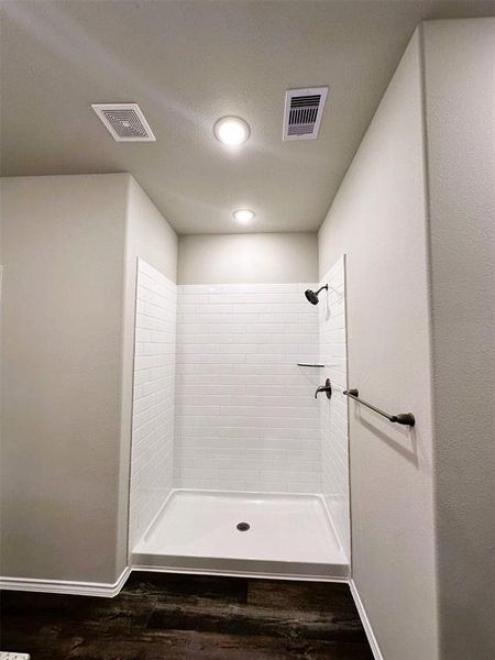 Oversized master shower.