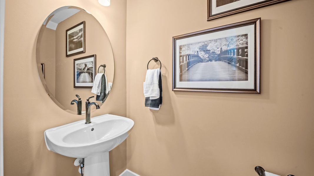 Representative furnished interior of a home built from the Corner Litchfield by DRB Homes in Gresham Station, Simpsonville (Image 4).