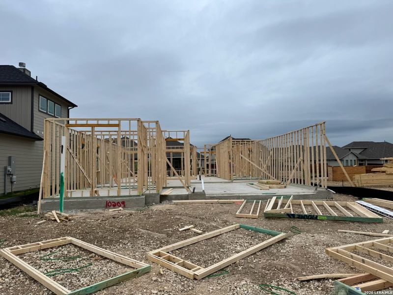 In-progress construction of a new home in Rhine Valley, Schertz, TX (Image 4).