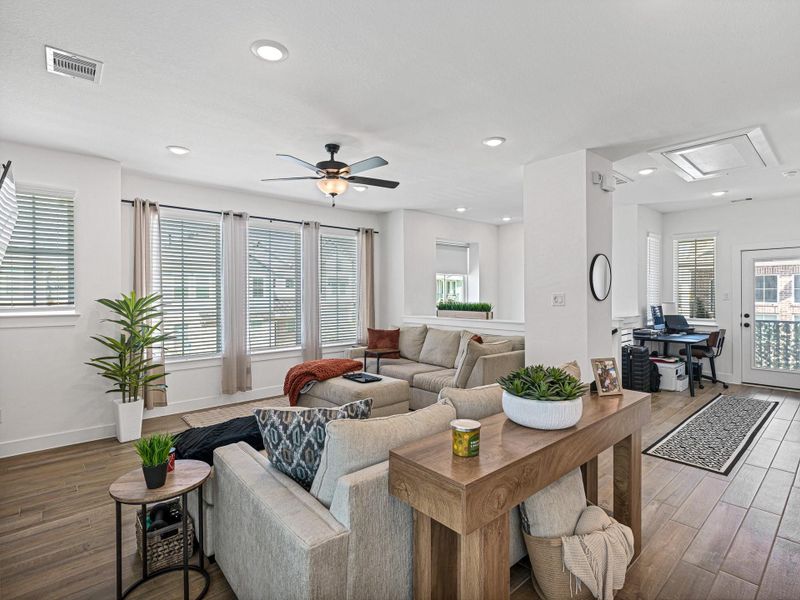 Furnished interior view inside a new home in Bridgeland, Cypress (Image 6). Furnished interior view inside a new home in Bridgeland, Cypress (Image 6).