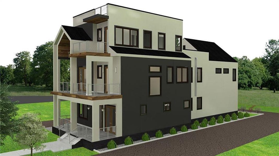 Exterior rendering of this home design in , Atlanta, GA (Image 5).