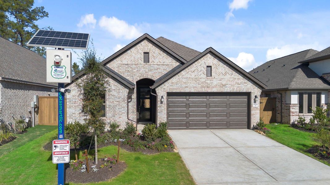 Front exterior of a new home in The Highlands, Porter, TX, highlighting curb appeal (Image 18).