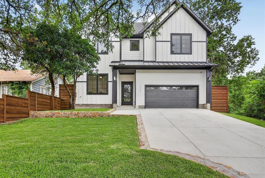 Front exterior of a new home in , Dallas, TX, highlighting curb appeal (Image 25).
