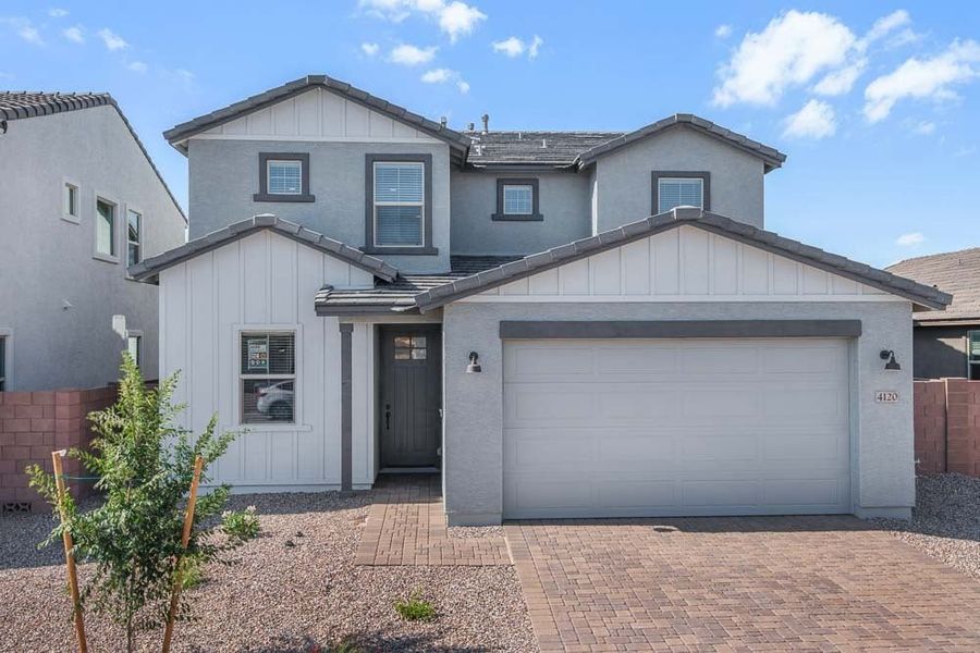 Representative exterior photo of a completed home built from the Evergreen by Taylor Morrison in Combs Ranch Discovery Collection, San Tan Valley, AZ (Image 19).