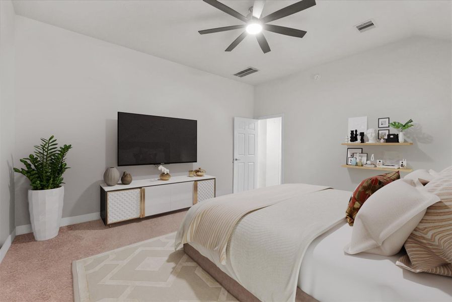 The primary bedroom boasts a private en-suite bath The primary bedroom boasts a private en-suite bath