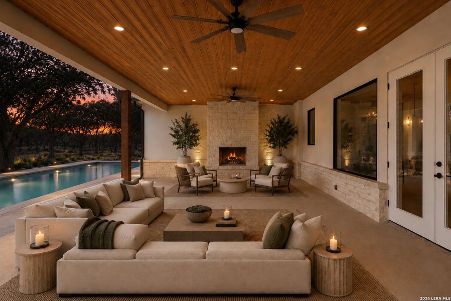 Exterior details and patio area of a home in , New Braunfels (Image 4).