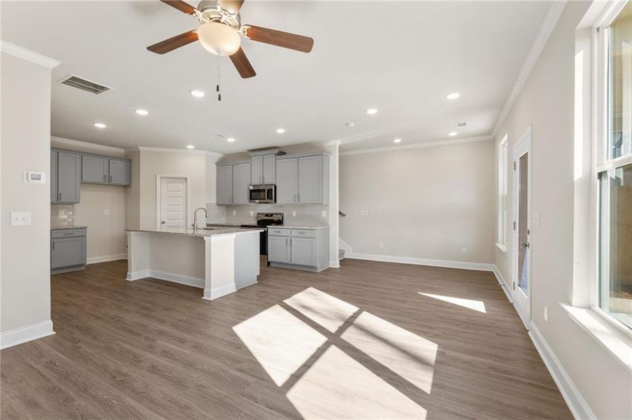 Spacious, unfurnished interior of a new home in Mulberry Summit, Flowery Branch (Image 12). Spacious, unfurnished interior of a new home in Mulberry Summit, Flowery Branch (Image 12).
