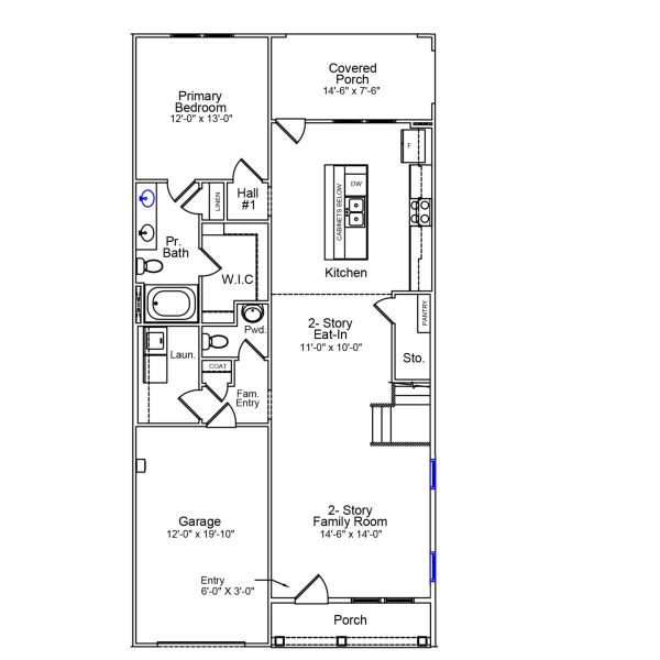 2D floor plan layout of this home in Grand Park, Leland, NC (Image 3). 2D floor plan layout of this home in Grand Park, Leland, NC (Image 3).