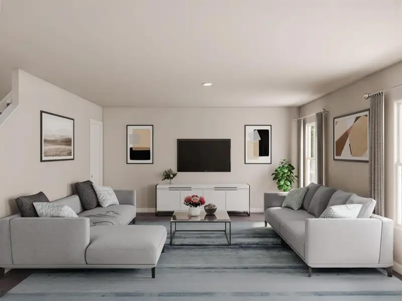 Furnished interior in a model home at Still Water Lake in Godley (Image 17).