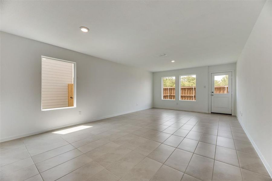 View of tiled spare room