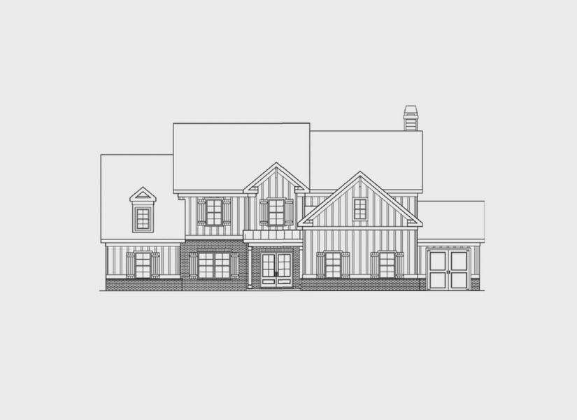 Exterior rendering of this home design in Stonegate, Monroe, GA (Image 1).